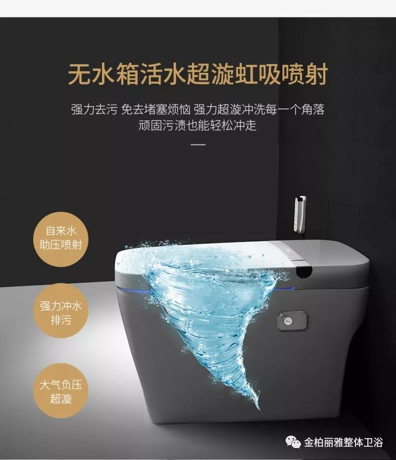 金柏丽雅智能马桶Z207无水箱活水超漩虹吸喷射